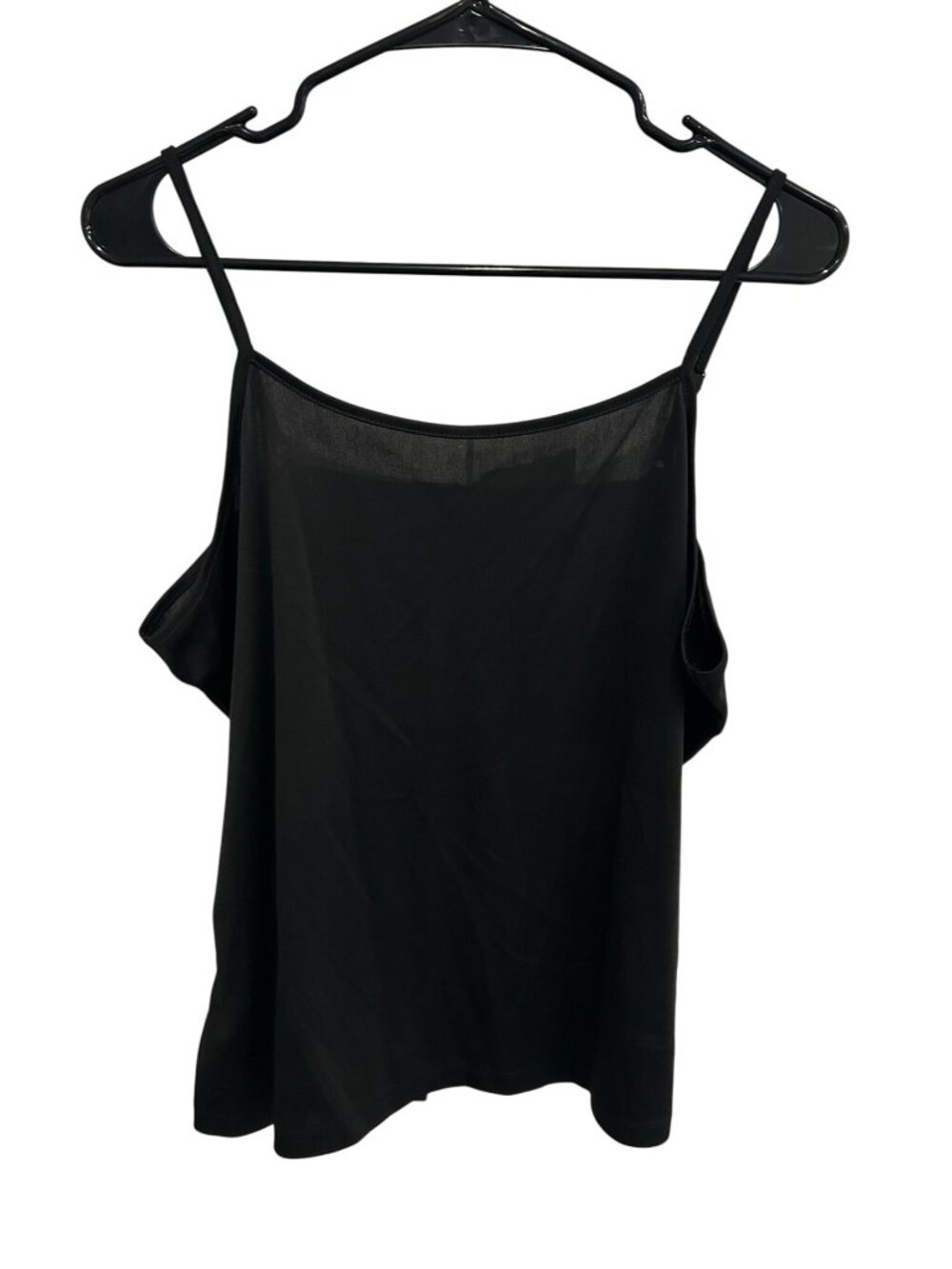 Black Sleeveless Spaghetti Straps Top Womens Lightweight Casual Layering